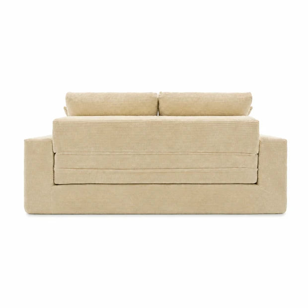 Canapé Compressé Reverso 2 Places Beige Crème – Velours Côtelé
