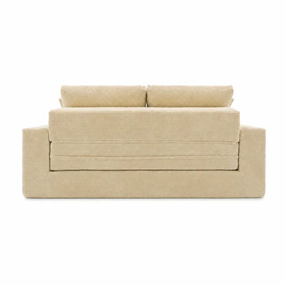 Canapé Compressé Reverso 2 Places Beige Crème – Velours Côtelé