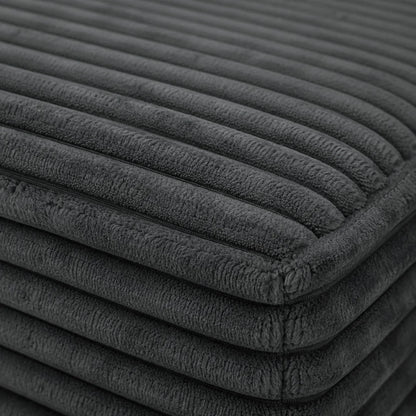 Canapé Compressé Novera Gris Anthracite – Canapé d’Angle avec Méridienne en Velours Côtelé