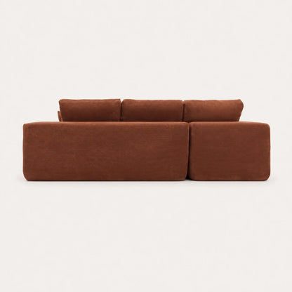Canapé Compressé Novera Marron – Canapé d’Angle avec Méridienne en Velours Côtelé