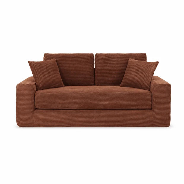 Canapé Compressé Reverso 2 Places Marron – Velours Côtelé