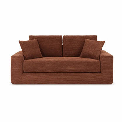Canapé Compressé Reverso 2 Places Marron – Velours Côtelé