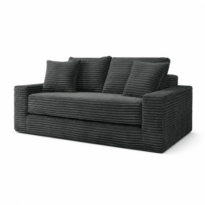 Canapé Compressé Reverso 2 Places Gris – Velours Côtelé