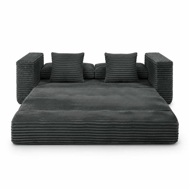 Canapé Compressé Reverso 2 Places Gris – Velours Côtelé