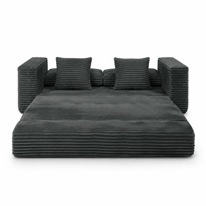 Canapé Compressé Reverso 2 Places Gris – Velours Côtelé