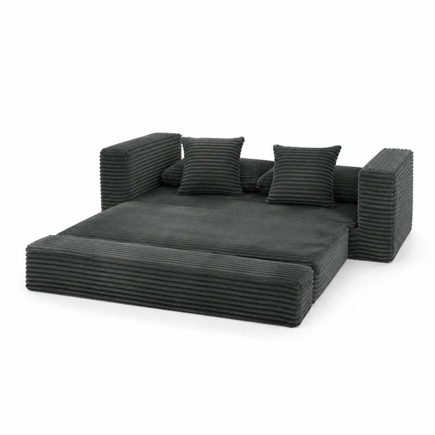 Canapé Compressé Reverso 2 Places Gris – Velours Côtelé