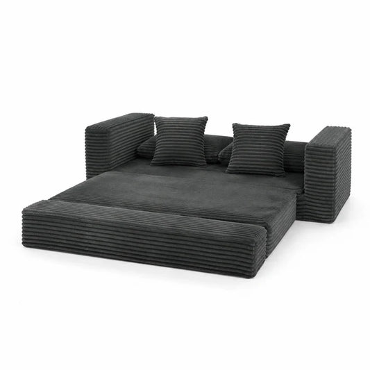 Canapé Compressé Reverso 2 Places Gris – Velours Côtelé