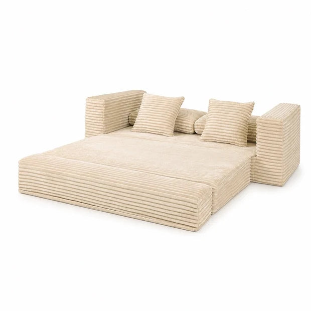 Canapé Compressé Reverso 2 Places Blanc Cassé – Velours Côtelé