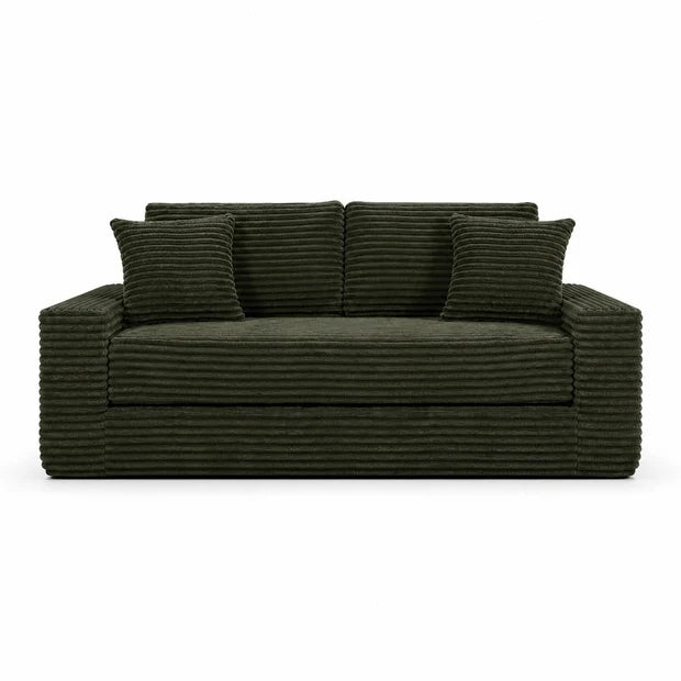 Canapé Compressé Reverso 2 Places Vert – Velours Côtelé