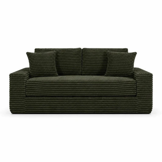 Canapé Compressé Reverso 2 Places Vert – Velours Côtelé