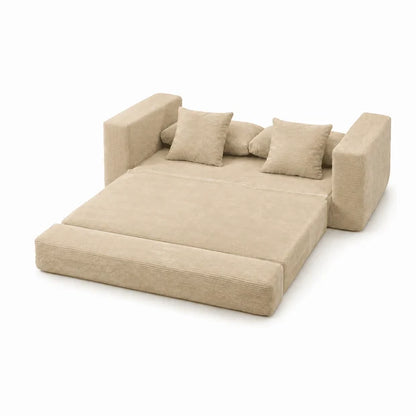 Canapé Compressé Reverso 2 Places Beige Crème – Velours Côtelé