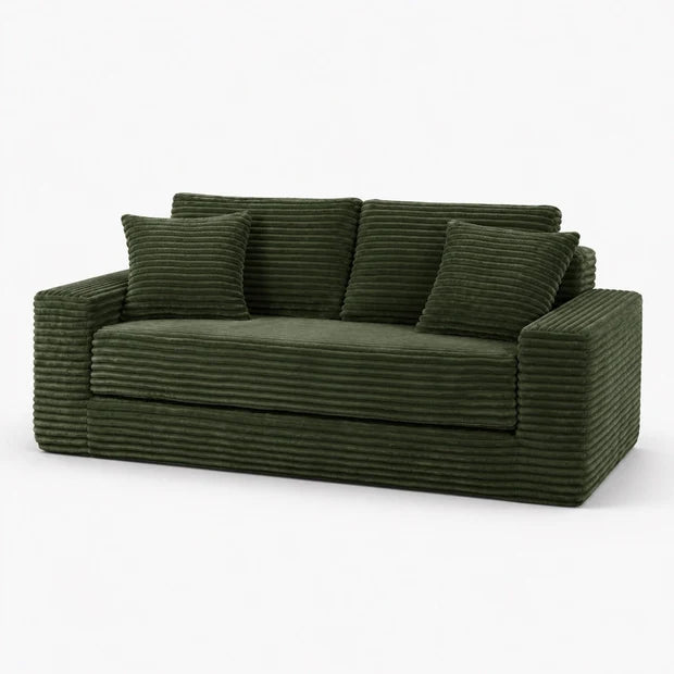 Canapé Compressé Reverso 2 Places Vert – Velours Côtelé