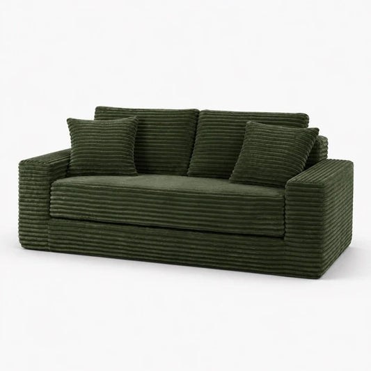 Canapé Compressé Reverso 2 Places Vert – Velours Côtelé