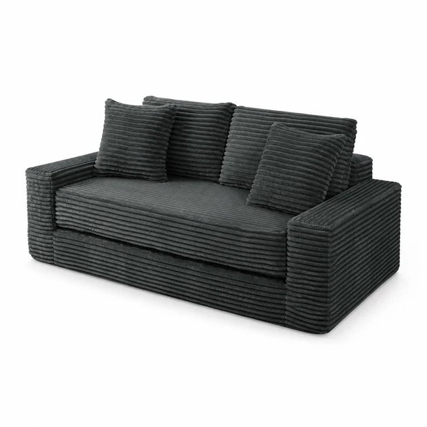 Canapé Compressé Reverso 2 Places Gris – Velours Côtelé