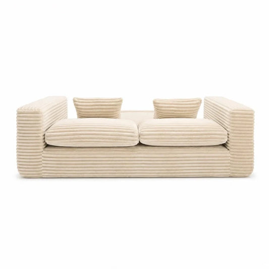 Canapé Compressé Reverso 2 Places Blanc Cassé – Velours Côtelé