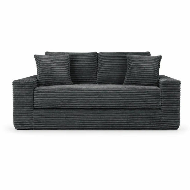Canapé Compressé Reverso 2 Places Gris – Velours Côtelé