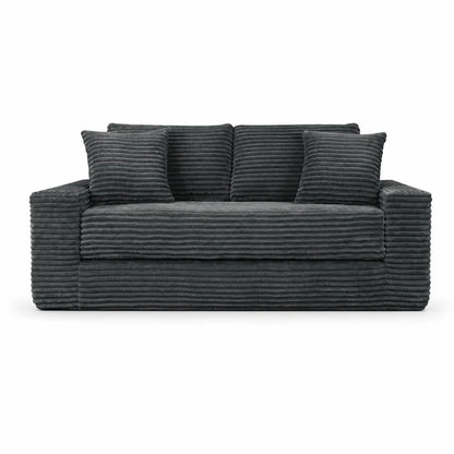 Canapé Compressé Reverso 2 Places Gris – Velours Côtelé